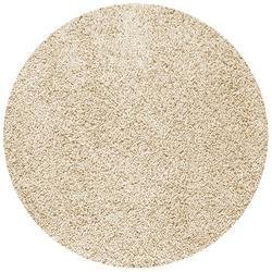 Cream 6' Round Shag Rug