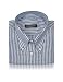 Forzieri Blue Striped Linen and Cotton Italian Dress Shirt