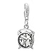 Amore Lavita(tm) Alarm Clock Classic Sterling Silver Clasp Charms Christmas Gifts