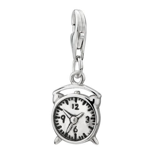Amore Lavita(tm) Alarm Clock Classic Sterling Silver Clasp Charms Christmas Gifts