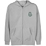 NCAA Colorado State Rams Youth Ash Logo Applique Full Zip Hoody
