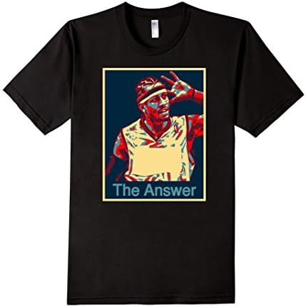 Men's Allen Iverson "The Answer" - Basketball Fan T-Shirt Large Black