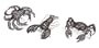 Set of 3 Under the Sea Lobster & Crab Crustacean Wire Form Figures