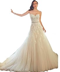 Strapless Beaded Applique Wedding Dress  With a Sash 