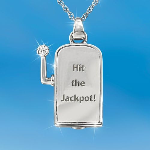 Lucky Jackpot Slot Machine Pendant Necklace by The Bradford Exchange