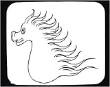 Decorated Mouse Pad with “black and white”, art, tradition, logo, bust, China, horse, equine, animal, Asia