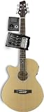 Produkt-Bild: Linksh&auml;nder Folk Gitarre Natur + Tonabnehmer + Stimmger&auml;t