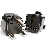 OREI 2 in 1 USA to South Africa Adapter Plug (Type M) - 2 Pack, Black