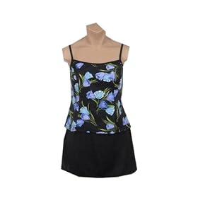 It Figures! Hip Hider Collection Tulip Print Skirtini Swimsuit RETAIL VALUE $101