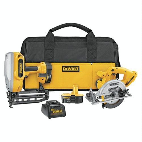 DeWalt DC616SA 16 Gauge Finish Nailer Circular Saw 18-Volt Ni-Cad Cordless Combo Kit