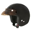 Fuel Open-Face Motorcycle Helmet with Visor - Gloss Black (XXL)
