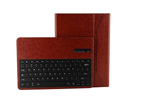 Wireless Bluetooth Keyboard Case Cover for Samsung Galaxy Note Pro 12.2 P900 P901 P905-Brown
