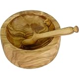 Berard Hand Turned Olive Wood Salt Bowl and Spoon