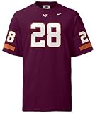 Virginia Tech Hokies Nike #28 Maroon College Replica Football Short Sleeve Tee Shirt