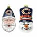 Chicago Bears Santa Cap and Top Hat Snowman Ornaments