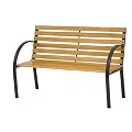Siena Garden 104874 Parkbank Menorca, Gestell schwarz, pulverbeschichtet, Belattung Hartholz L 122 x B 62 x H 80 cm