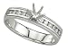 14K White Gold Diamond Engagement Ring Semimount
