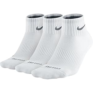 Nike Dri-FIT Half Cushion Quarter - 3 Pair (White, Small)