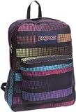 Jansport Backpack Superbreak Black Multicolored Rainbow Dots N a Line for School Work or Play