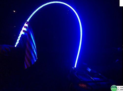 Wellness Everything 6ft Led Whip Led Light Bar Blue Color with Safety Flag for Buggy, Dunes, Utv,atv (6ft Blue)