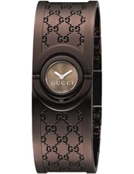 Gucci Womens YA112532 Twirl Small Brown PVD Bangle Watch