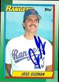Jose Guzman Autographed/Hand Signed MLB Baseball Card (Texas Rangers) 1990 Topps #308