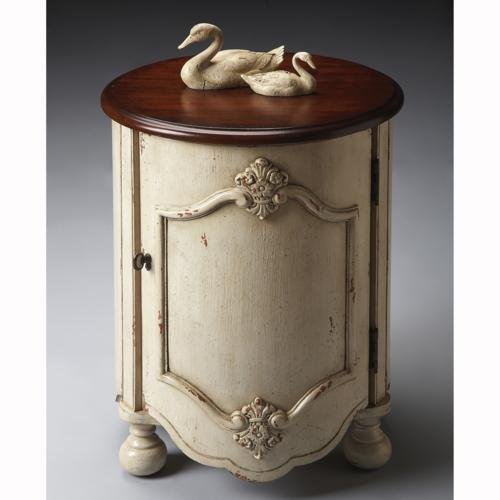 Vanilla And Cherry Finish Drum Table
