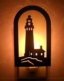 Nightlight-Lighthouse Nightlight by Coastal Images/6 Inches/Stained Night Light