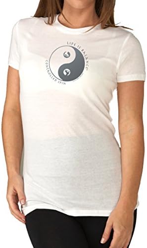Life is Balance Women's Short Sleeve Ice Skating T-shirt Size Small White