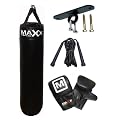 5pcs set 5ft black Rexion Leather boxing punchbag , ceiling hook rope, Gloves