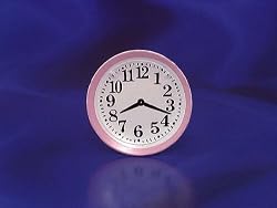Dollhouse Miniature Wall Clock in Pink & White