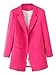 Choies Women's Pink/Black Lapel Pocket Longline Blazer Long Office Blazer