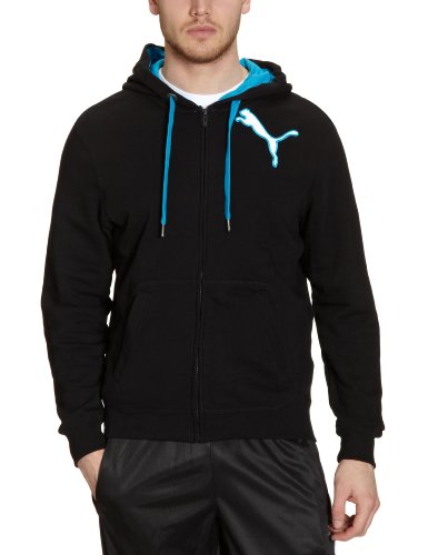 PUMA Herren Sweatjacke Logo Hooded, black-blue danube, M, 819270 01 Preisvergleich