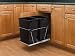 Pull-Out Waste Container, 2-35 qt, w/FE Slides, Chrome/Black