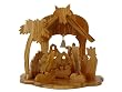 Olive Wood Christmas House Large 6" H