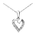 Colliers - PP05058W - Collar de mujer de oro blanco (9k) con 2 diamantes, 46 cm