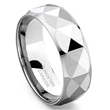 DISCOTEC Tungsten Carbide Faceted Wedding Ring