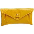 SONDRA ROBERTS NEW YORK Textured Leather Turnlock Clutch