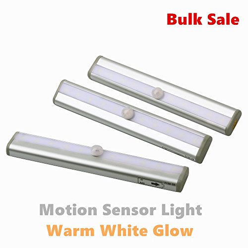 Amazlab SL3W3 Magneo Motion Sensor Ligh LED, DIY, Aluminum Cased, Wireless and Portable Wall Light, Perfect Anywhere As a Bright, Motion Sensing, Light Sensitive, Closet Cabinet Night Light / Stairs/Step Light, (Battery Operated) Auto On/off Magnetic