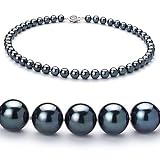 Black 7.5-8mm AA Japanese Akoya Pearl Necklace-23-inch---Matinee