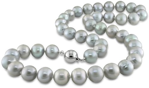 Freshwater Grey Pearl Necklace Silver Clasp