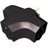 Stanley 30309 Heavy Duty Triangle Tap,  Grounded 3-Outlet Adapter, Black
