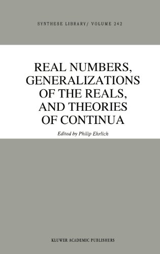 real numbers generalizations of the reals and theories of continua synthese library
