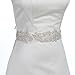 Remedios Crystal Beaded Ivory Satin Bridal Sash Wedding Belt for Bride