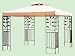 PENBURY STEEL GAZEBO BLACK FRAME/ CREAM CANOPY/ GARDEN