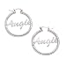 Personalized Name Hoop Earrings - Silver