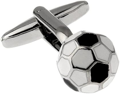 Inspire Jewelry Mens Soccer Ball 3d Black White Cufflinks with Presentation Gift Box Suit Wedding Business