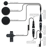 GSI Super Quality Two-Way Radio Headset Kit for Full-Face Motorcycle Helmets - Noise Cancellation In-Helmet Earphones with Boom Microphone and Dual Speakers - Handlebar PTT (Push-To-Talk) Control Button - Compatible with Motorola, Icom, Uniden, Kenwood and All Standard 2-Way Radios