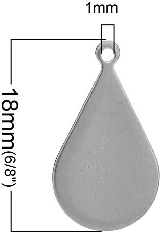 20pc - Stainless Steel Teardrop Hand Stamping Blank by HDSupplies - 18x10mm - 18 Gauge