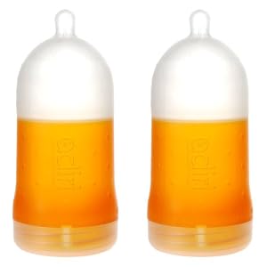 Adiri BPA Free Natural Nurser Ultimate Bottle Stage 3 Orange, Fast Flow (6+ months) - 2 Pack